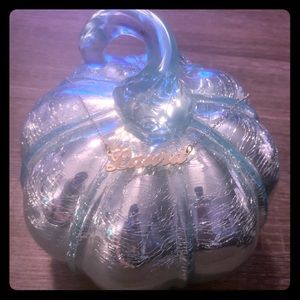 Gold “Laura” monogram necklace.